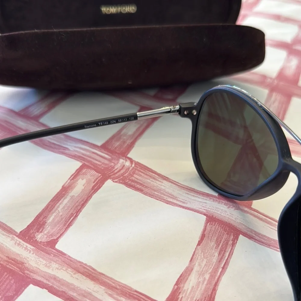 Tom Ford Matte Black Aviator Sunglasses